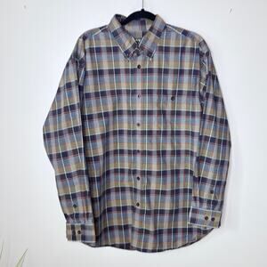 Orivs Men's Size XL Heavyweight Long Sleeve Plaid Button-Down‎ Shirt Outdoorsmen